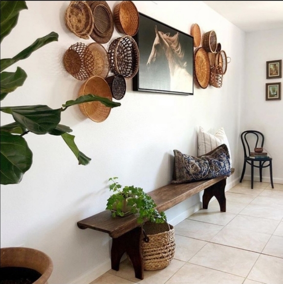 Boho mystery 12 VTG wicker basket wall set! - Picture 3 of 15